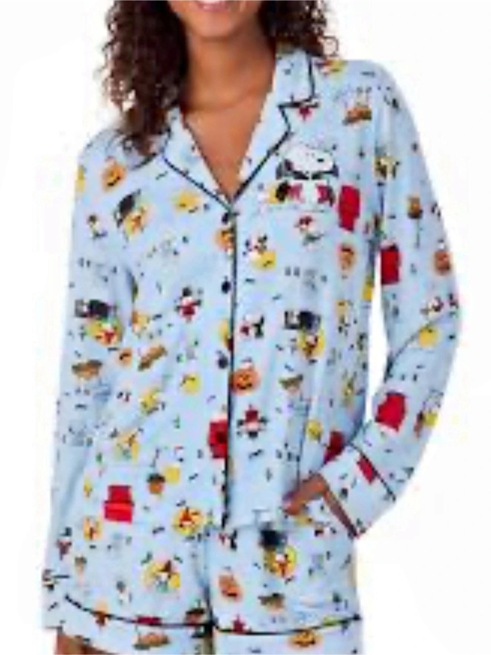 Beauty Sleep Social x Peanuts Snoopy Halloween Vampire Pajama Top Size Large